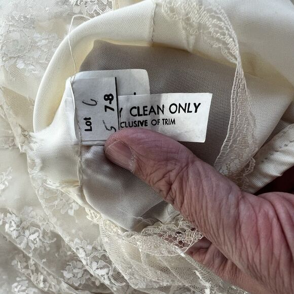 Gatsby Style Vintage Lace Sheer Dress Sz 7/8 Union Made In USA Dainty Fairy Chic - Picture 9 of 13